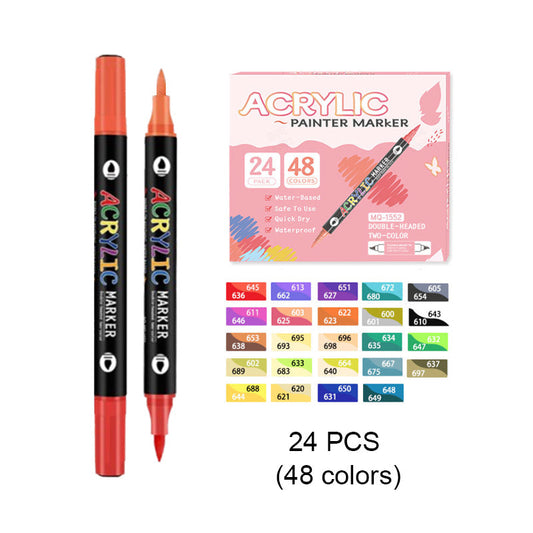 Kit de marqueurs aquarelle double couleur à double pointe