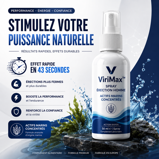 ViriMax™ Spray Érection Homme | Les actifs marins concentrés favorisent des érections plus fermes en seulement 43 secondes.
