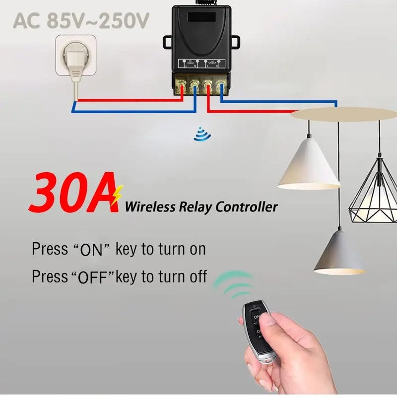 Interrupteur de commande à distance sans fil et kit récepteur, sans câblage